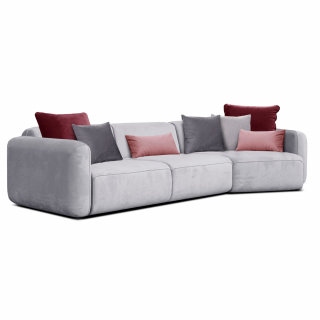 Canapea 4 locuri, gri, 355 x 124 x 90 cm - TACTIC