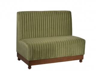 Canapea din lemn, tapitata in catifea verde, 100 cm - KIWI