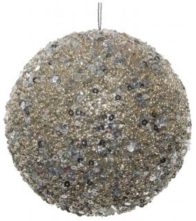 Glob sirag de margele si paiete, argintiu, 10 cm