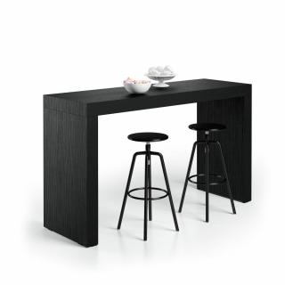 Masa de bar, 180 cm, inaltime 105.6 cm, structura din melamina, culoare frasin negru - EVOLUTION