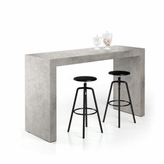 Masa de bar, 180 cm, inaltime 105.6 cm, structura din melamina, culoare gri beton - EVOLUTION