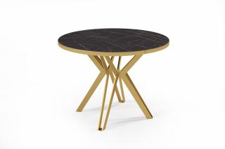 Masa extensibila, structura aurie, blat cu aspect de marmura - RANDI 100