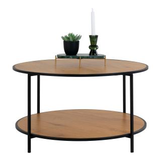 Masuta de cafea, rotunda, cu aspect de stejar  -  VITA