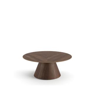 Masuta de cafea rotunda, realizata din MDF furniruit, lemn de nuc - TEAR 45