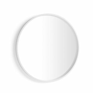 Oglinda rotunda de perete, D 82 cm, culoare frasin alb - OLIVIA