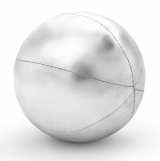 Perna sferica, argintie, 25x25x25cm - MOON SILVER
