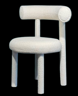 Scaun cu structura din metal, tapitat integral in textil boucle - TIMO 2