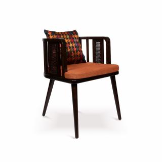 Scaun din lemn,cu sezut tapitat si perna tapitata - BARBADOS