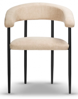 Scaun metalic dining, textil crem - OTTO