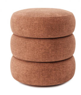 Taburet tapitat integral, portocaliu, 45x45xh45cm - LOMI POUF