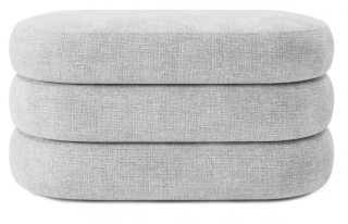 Taburet tip banca, tapitat integral, gri, 92x47xh45cm - LOMI BENCH