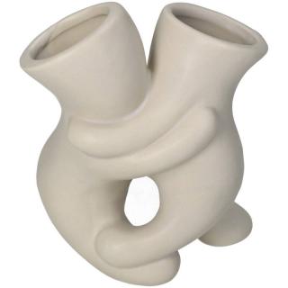 Vaza decorativa, ceramica alb ivoire, 14x8x10cm - TONIC