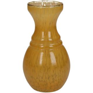 Vaza din sticla, galbena, 8x8x15cm - CLASIC