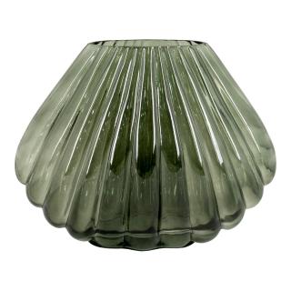 Vaza din sticla verde, 29x11,5x22 cm - SHELL