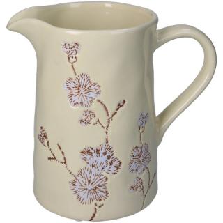 Vaza tip carafa, ceramica decorata, 21x14x22cm - FLOWERS