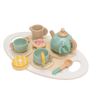 Set de Ceai din lemn Afternoon Tea, 15 piese, multicolor