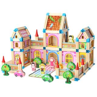 Set de constructie din lemn Micul Arhitect, 268 piese, multicolor