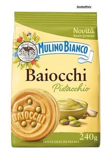 Biscuiti Baiocchi cu Crema de Fistic, Mulino Bianco, 240 g