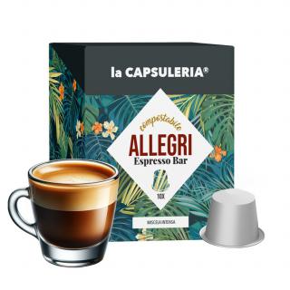 Cafea Allegri Espresso Bar, 10 capsule biodegradabile compatibile Nespresso, La Capsuleria