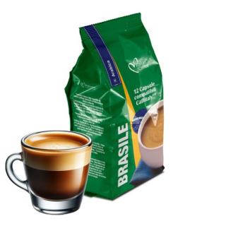 Cafea Brasile, 100% Arabica, 12 capsule compatibile Cafissimo Caffitaly Beanz, Italian Coffee
