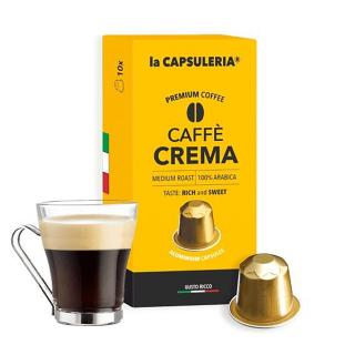 Cafea Crema, 100% Arabica 10 capsule de aluminiu compatibile Nespresso, La Capsuleria