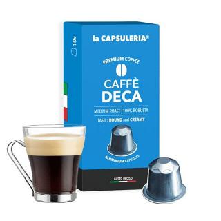 Cafea Deca, 10 capsule de aluminiu compatibile Nespresso, La Capsuleria