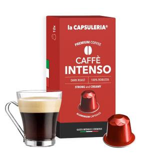 Cafea Intenso, 10 capsule de aluminiu compatibile Nespresso, La Capsuleria