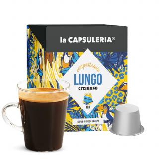 Cafea Lungo, 10 capsule biodegradabile compatibile Nespresso, La Capsuleria