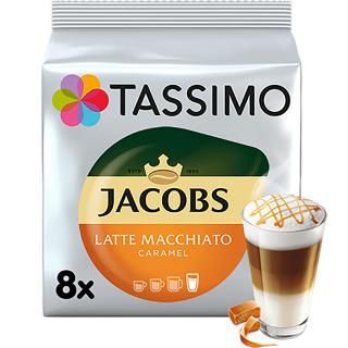 Capsule cafea, Jacobs Tassimo Caramel Macchiato, 8 bauturi x 295 ml, 8 capsule specialitate cafea + 8 capsule lapte