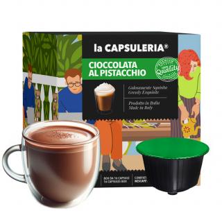 Ciocolata Calda cu gust de Fistic, 16 capsule compatibile Dolce Gusto, La Capsuleria