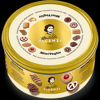 Fursecuri asortate, in cutie metalica, Minvoglie, Matilde Vincenzi, 500 g
