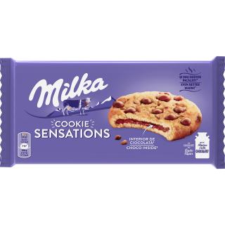 Fursecuri cu interior moale de ciocolata, Milka Cookies Sensation, 156 g