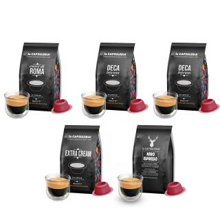 Kit degustare cafea, 50 de capsule compatibile Bialetti, La Capsuleria