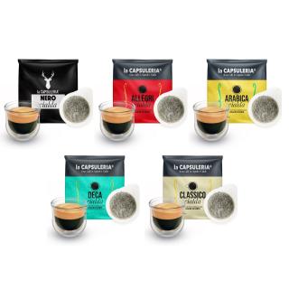 Kit degustare cafea, 50 paduri compatibile ESE44, La Capsuleria