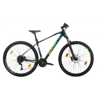 Bicicleta MTB Sprint Apolon 29 Negru Mat Cyan Verde Neon 520 mm