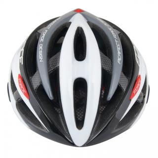 Casca FORCE ROAD junior negru alb gri XS -S (48-54 cm)