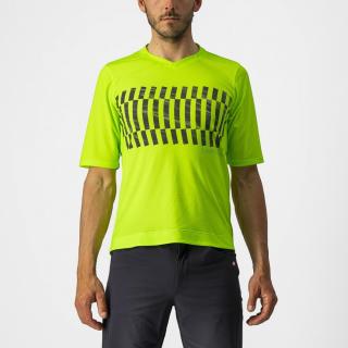 Jersey cu maneca scurta Castelli Trail Tech Tee Galben Fluo Negru L