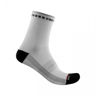 Sosete Castelli Rosso Corsa W 11 pentru femei alb negru S M 35-38