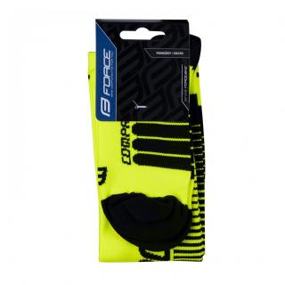 Sosete Force F Compress galben fluo negru XXS-XS (33-35)