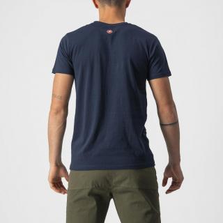 Tricou casual Castelli Ventaglio Tee Bleumarin Rosu L