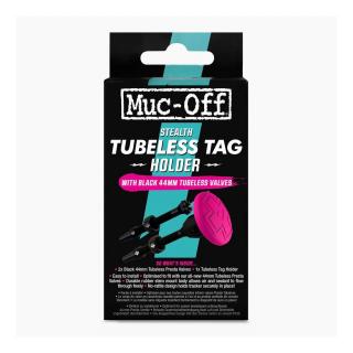 Valva tubeless 44mm Muc-Off Stealth Tubeless Tag Holder cu suport Apple  AirTag