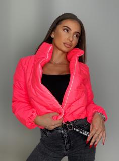 Geaca Pink Cropped Puffer