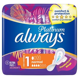 Absorbante Always Platinum Normal, M1, 8 bucati