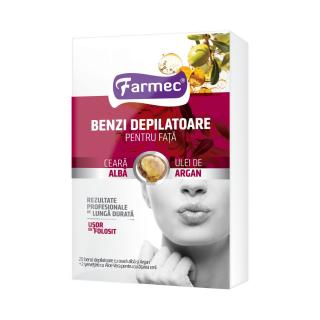 Benzi depilatoare pentru fata Farmec Ceara Alba si Argan, 20 bucati