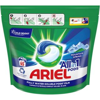 Detergent capsule ARIEL Allin1 PODS Mountain Spring, 65 capsule, 65 spalari