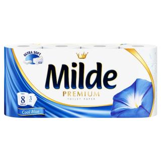 Hartie igienica parfumata Milde Cool Blue, 3 straturi, 8 role