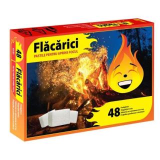 Pastile pentru aprins focul Flamex Flacarici, 48 bucati