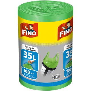 Saci menajeri colorati cu manere Fino, 35L, 100 bucati