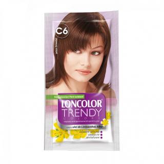 Vopsea de par semi-permanenta fara amoniac Loncolor Trendy Colors Oriental C6 Chestnut, 50ml