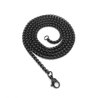 Lant inox pentru pandantive medalioane lungime 70 cm grosime 3 mm negru